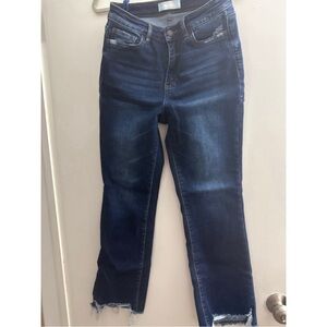 Vervet Women's Blue Jeans Shark Hem